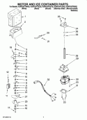 MOTOR AND ICE CONTAINER PARTS Diagram and Parts List for KSRP25FTWH02  KitchenAid Refrigerator