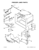 FREEZER LINER PARTS Diagram and Parts List for GX2SHBXVY09  Whirlpool Refrigerator