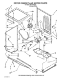 DRYER CABINET AND MOTOR PARTS Diagram and Parts List for WGT3300XQ1  Whirlpool Washer Dryer Combo