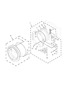 Door Parts Diagram and Parts List for WGD72HEDW1  Whirlpool Dryer