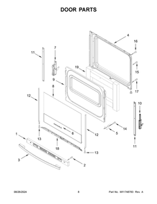 05 - Door Parts Diagram and Parts List for ACR4203MNS1  Whirlpool Wall Oven