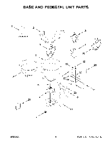 Base And Pedestal Unit Parts Diagram and Parts List for 5KSM195PSAHI0  KitchenAid Mixer