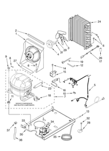 Unit Parts, Optional Parts Diagram and Parts List for 10689583701  Kenmore Ice Maker