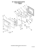 18`` OVEN DOOR PARTS Diagram and Parts List for KDRS483VSS02  KitchenAid Range