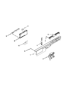 Control Panel And Latch Parts Diagram and Parts List for 66513479N410  Kenmore Dishwasher