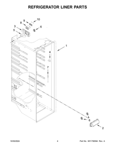 03 - Refrigerator Liner Parts Diagram and Parts List for WRS312SNHB06  Whirlpool Refrigerator