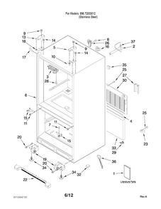 Cabinet Parts Diagram and Parts List for 10672003012  Kenmore Refrigerator
