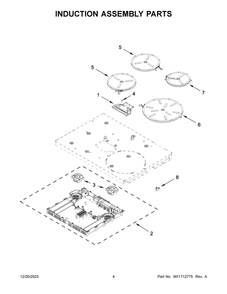Induction Assembly Parts Diagram and Parts List for KSIS730PSS1  KitchenAid Range