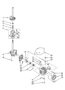 Brake, Clutch, Gearcase, Motor And Pump Parts Diagram and Parts List for 11087842700  Kenmore Washer Dryer Combo