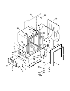 Tub, Tank And Frame Parts Diagram and Parts List for KDTE554CSS0  KitchenAid Dishwasher
