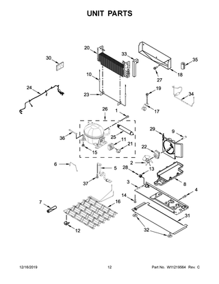 Unit Parts Diagram and Parts List for WRF767SDHV00  Whirlpool Refrigerator