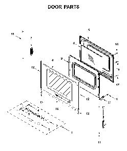 Door parts Diagram and Parts List for YWFC150M0JB0  Whirlpool Range