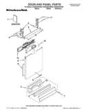 DOOR AND PANEL PARTS Diagram and Parts List for KUDS30CXBL6  KitchenAid Dishwasher