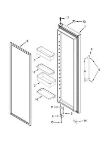 Refrigerator Door Parts Diagram and Parts List for 7KRSF77EST00  KitchenAid Refrigerator