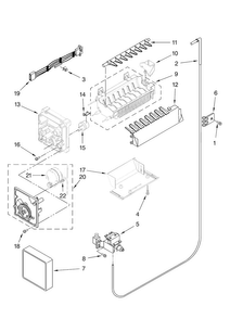 Icemaker Parts, Optional Parts Diagram and Parts List for ED5LVAXVQ01  Whirlpool Refrigerator