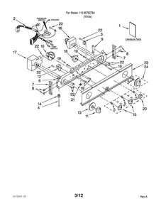 Washer/dryer Control Panel Parts Diagram and Parts List for 1109875279A  Kenmore Washer Dryer Combo