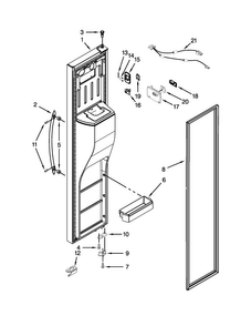 Freezer Door Parts Diagram and Parts List for WRS950SIAM01  Whirlpool Refrigerator