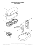 COLOR VARIATION PARTS Diagram and Parts List for 5KSM7990XESM0  KitchenAid Mixer
