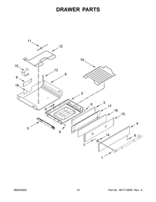 06 - Drawer Parts Diagram and Parts List for JDS1450ML1  Whirlpool Range