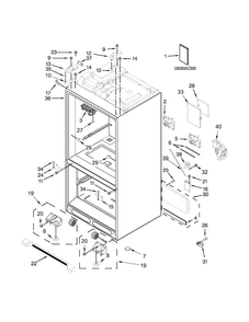 Cabinet Parts Diagram and Parts List for WRF736SDAM11  Whirlpool Refrigerator