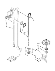 Fill, Drain And Overfill Parts Diagram and Parts List for KDTE554CSS3  KitchenAid Dishwasher