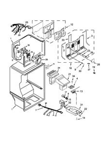 Liner Parts Diagram and Parts List for WRT314TFDB01  Whirlpool Refrigerator