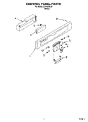 CONTROL PANEL PARTS Diagram and Parts List for GU640XTLQ1  Whirlpool Dishwasher