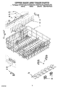 UPPER RACK AND TRACK PARTS Diagram and Parts List for KUDP01DLBS0  KitchenAid Dishwasher