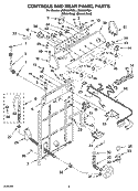 CONTROLS AND REAR PANEL PARTS Diagram and Parts List for LSQ9660PG0  Whirlpool Washer