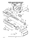 MOTOR AND ICE CONTAINER Diagram and Parts List for KSRB27QXBL00  KitchenAid Refrigerator