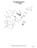 TOP VENTING PARTS Diagram and Parts List for KDRS463VSS03  KitchenAid Range