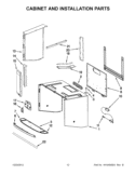 CABINET AND INSTALLATION PARTS Diagram and Parts List for KHMS2056SSS3  KitchenAid Microwave