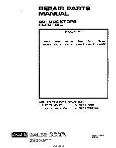 Front Cover Diagram and Parts List for 2143*0F  Roper Range