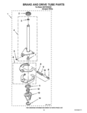 BRAKE AND DRIVE TUBE PARTS Diagram and Parts List for WGT3300XQ1  Whirlpool Washer Dryer Combo