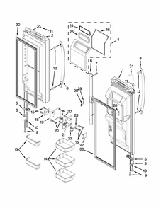 Refrigerator Door Parts Diagram and Parts List for 59672382410  Kenmore Refrigerator