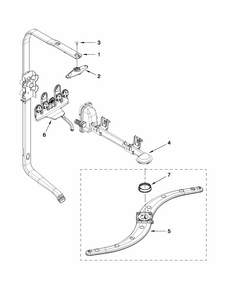 Upper Wash And Rinse Parts Diagram and Parts List for 66515693K210  Kenmore Dishwasher
