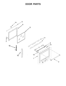 Door Parts Diagram and Parts List for KFGS530ESS0  KitchenAid Range