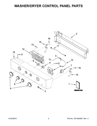 Part Location Diagram of W11224725 Whirlpool PANEL-CNTL