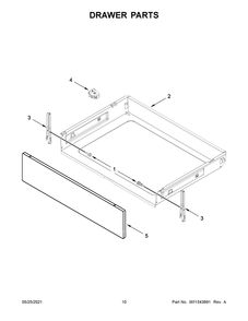 Drawer Parts Diagram and Parts List for WFC315S0JS1  Whirlpool Range