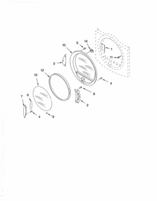 Door Diagram and Parts List for 11094832202  Kenmore Dryer