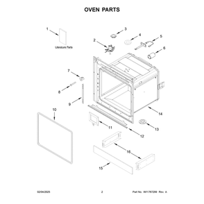 Oven Parts Diagram and Parts List for WOS52ES4MB01  Whirlpool Wall Oven