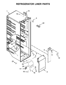 Refrigerator Liner Parts Diagram and Parts List for WRS970CIDE00  Whirlpool Refrigerator