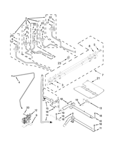 Manifold Parts Diagram and Parts List for WEG730H0DS0  Whirlpool Range