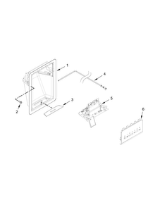 Dispenser Parts Diagram and Parts List for 5WRS25FDBF00  Whirlpool Refrigerator