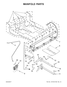 Manifold Parts Diagram and Parts List for KFGG500EBS2  KitchenAid Range