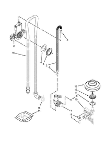 Fill, Drain And Overfill Parts Diagram and Parts List for KDFE304DSS0  KitchenAid Dishwasher