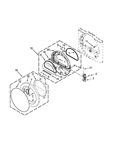 Door Parts Diagram and Parts List for CGD9050AW1  Whirlpool Dryer