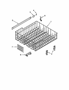 Upper Rack And Track Parts Diagram and Parts List for 66515039K112  Kenmore Dishwasher