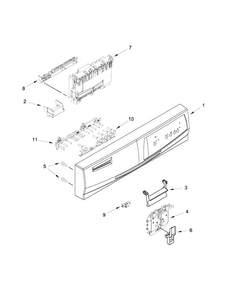 Control Panel And Latch Parts Diagram and Parts List for WDF310PLAD4  Whirlpool Dishwasher