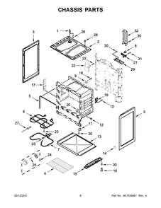 Chassis Parts Diagram and Parts List for ACR4303MFW5  Whirlpool Range